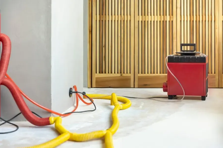 Drying equipment running after a slab leak in a Tuscan Lakes home